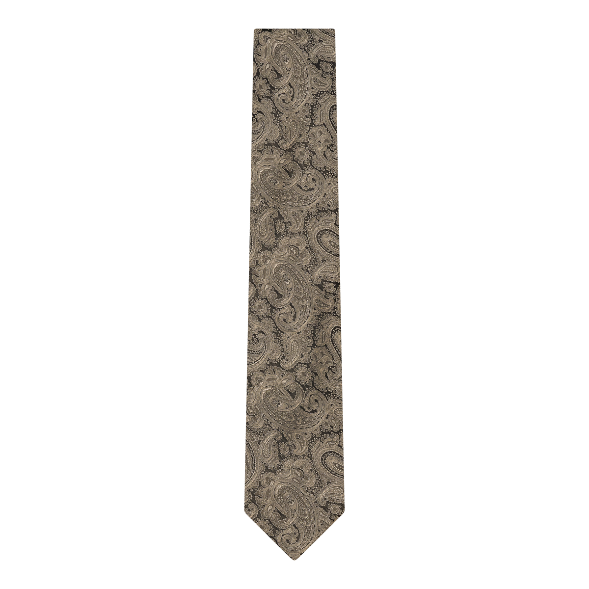 100% Silk Neck-Tie - Copper Paisley