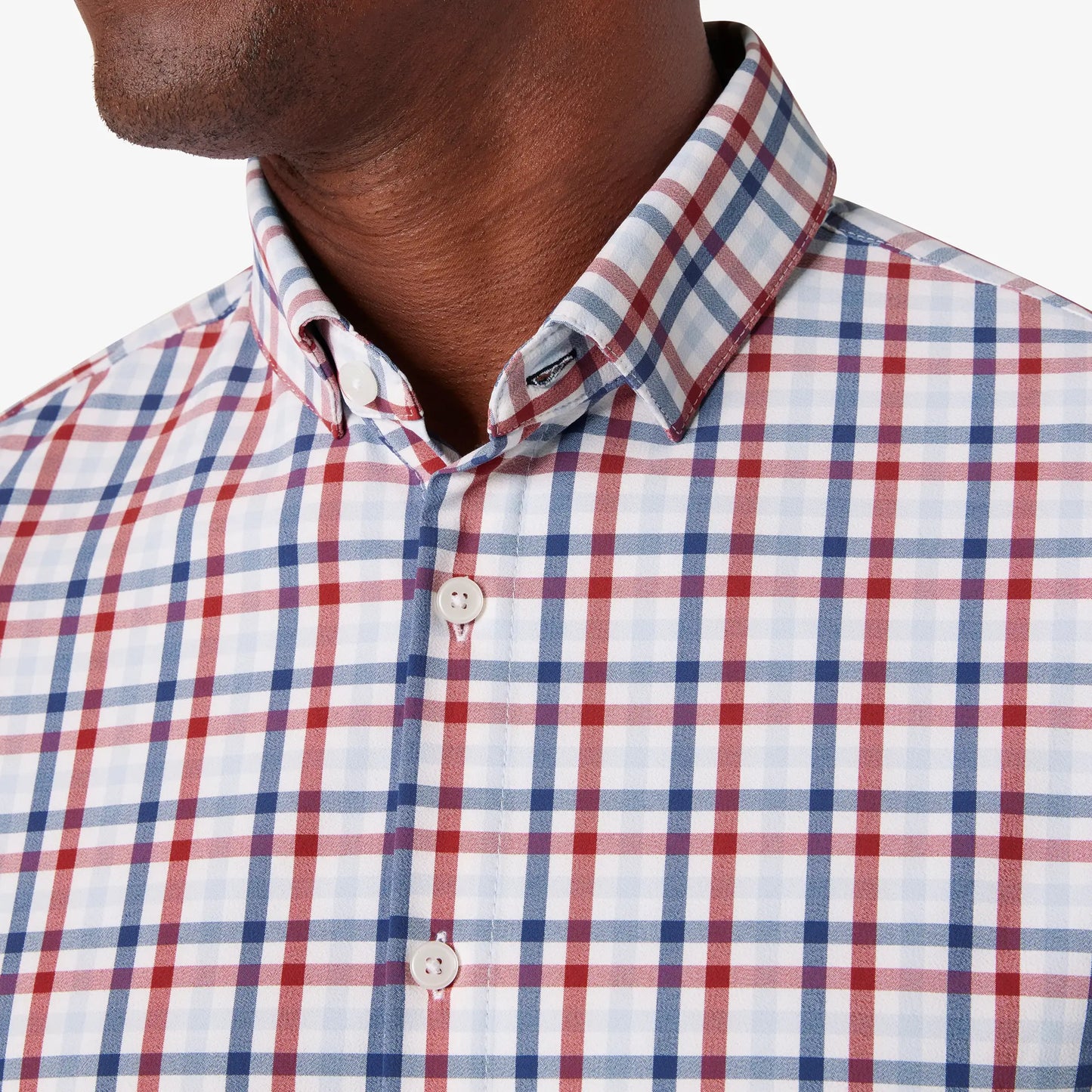 Leeward LS Dress Shirt - Holly Berry Coastal Plaid