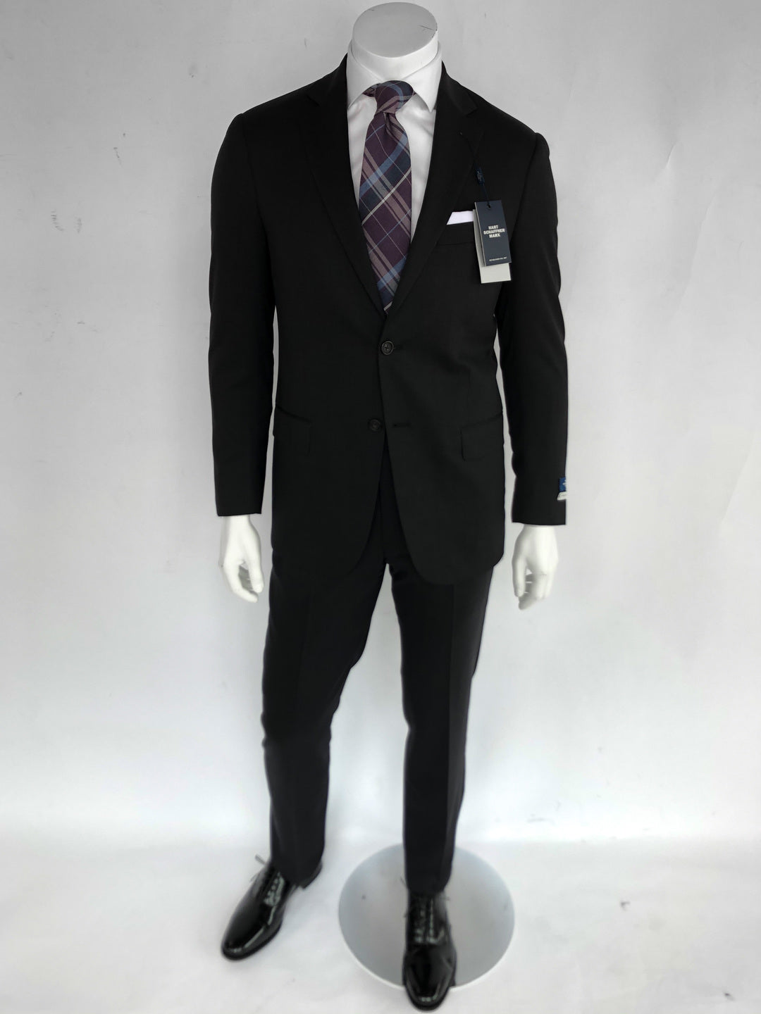 2-Piece Notch Lapel New York Suit - Black