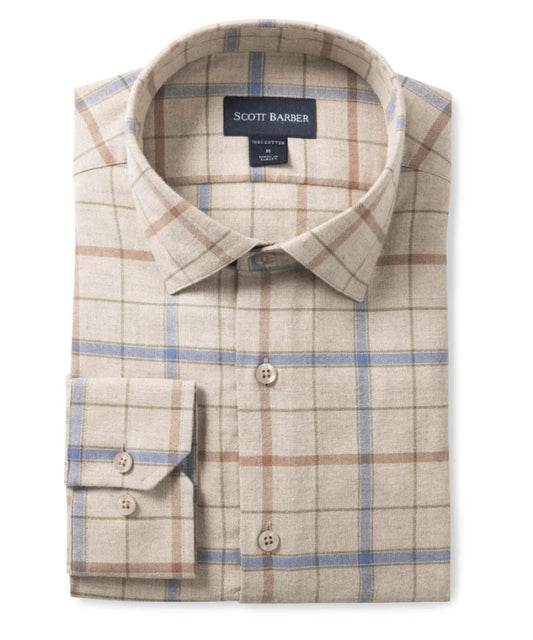 Tattersall Flannel - Heather Khaki