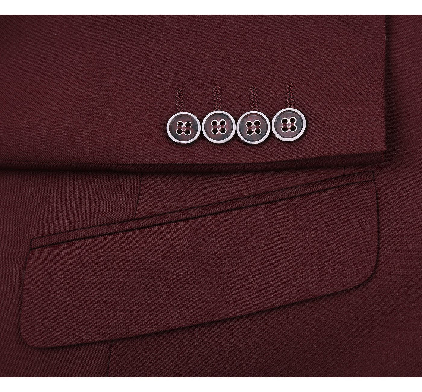 2-Piece Notch Lapel Suit - Burgundy