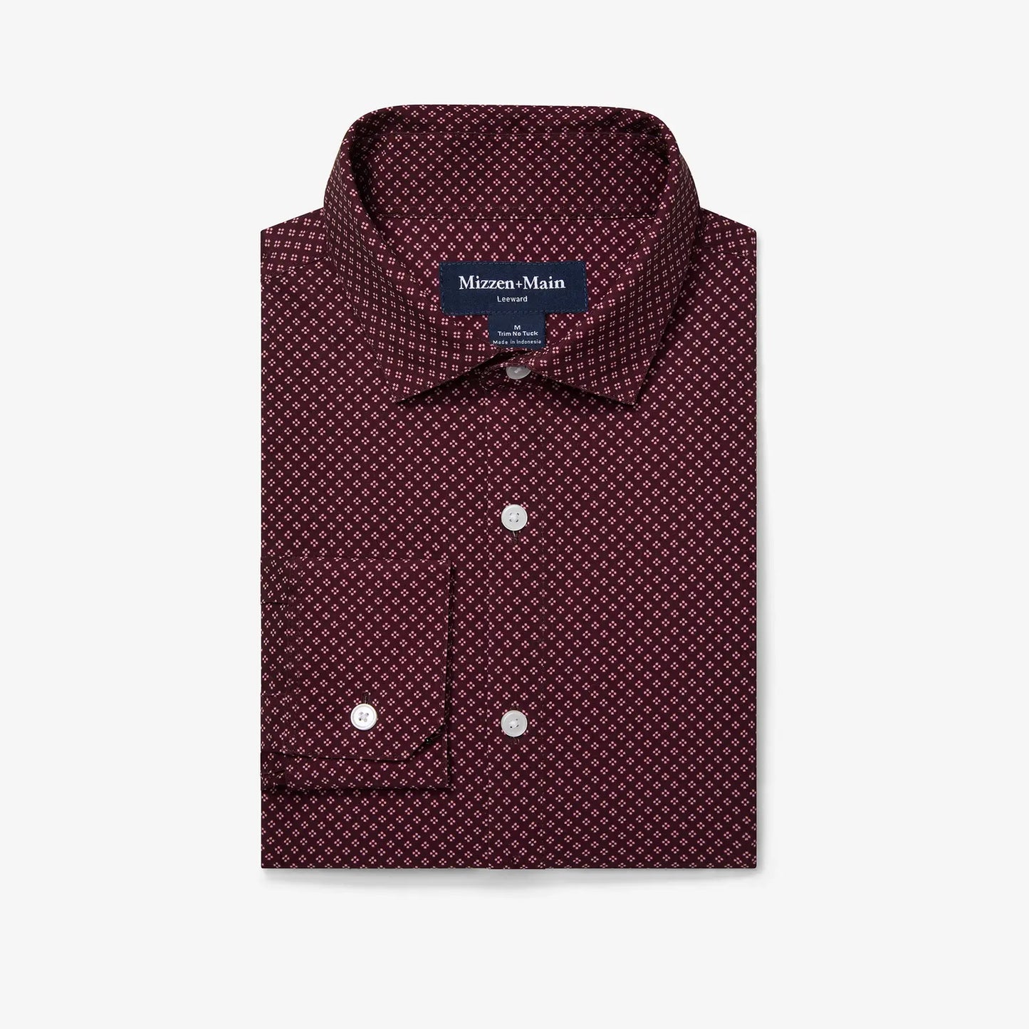 Leeward No Tuck Dress Shirt - Wine Clover