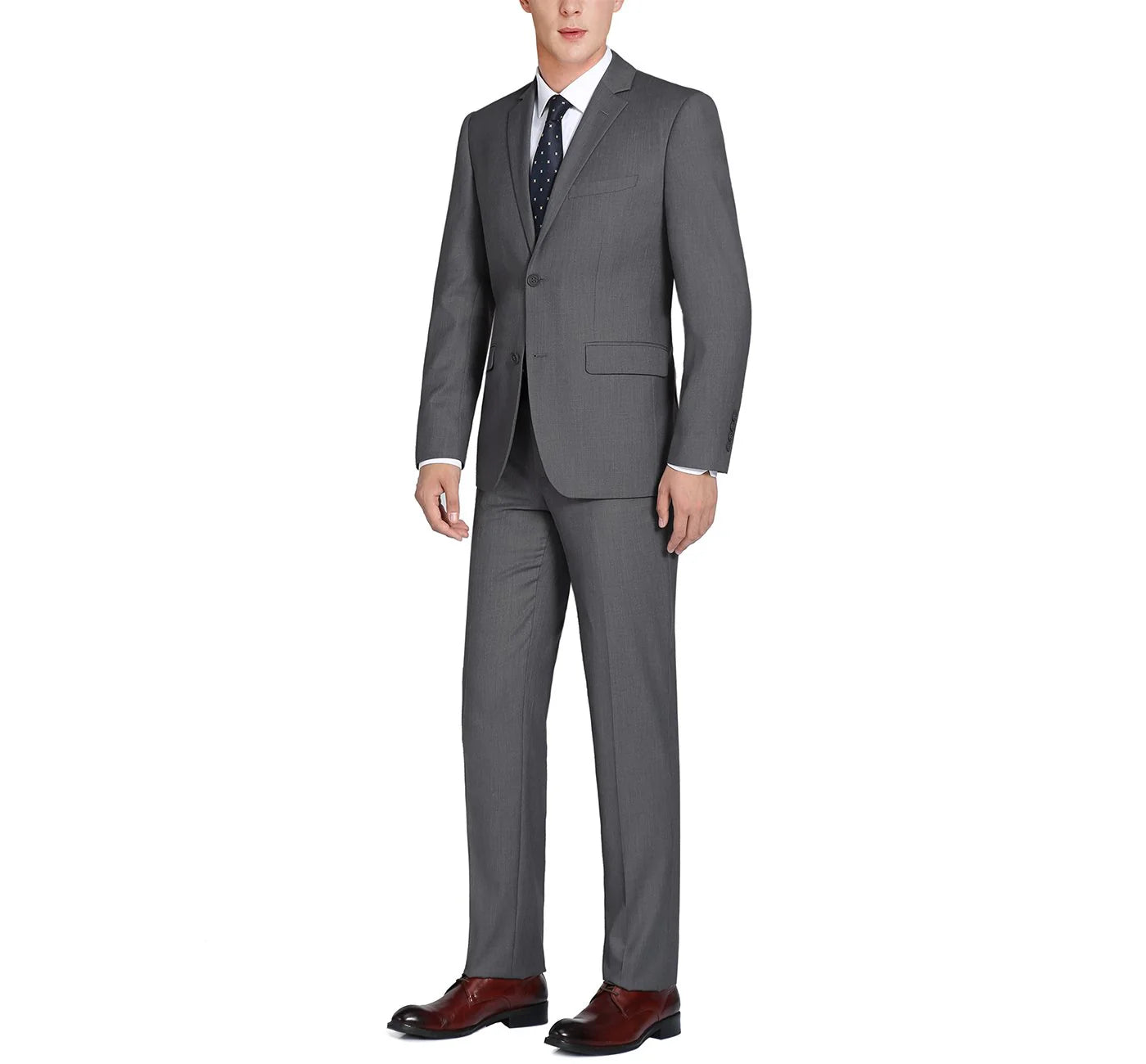 2-Piece Notch Lapel Suit - Charcoal