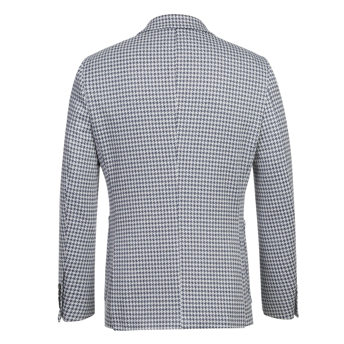 Pellagio Half-Canvas Blazer - Blue Houndstooth