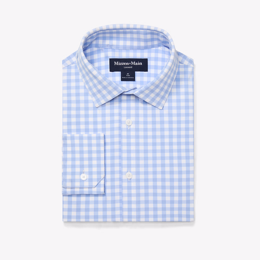 Leeward LS Dress Shirt - Light Blue Gingham