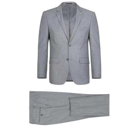 2-Piece Notch Lapel Suit - Light Grey