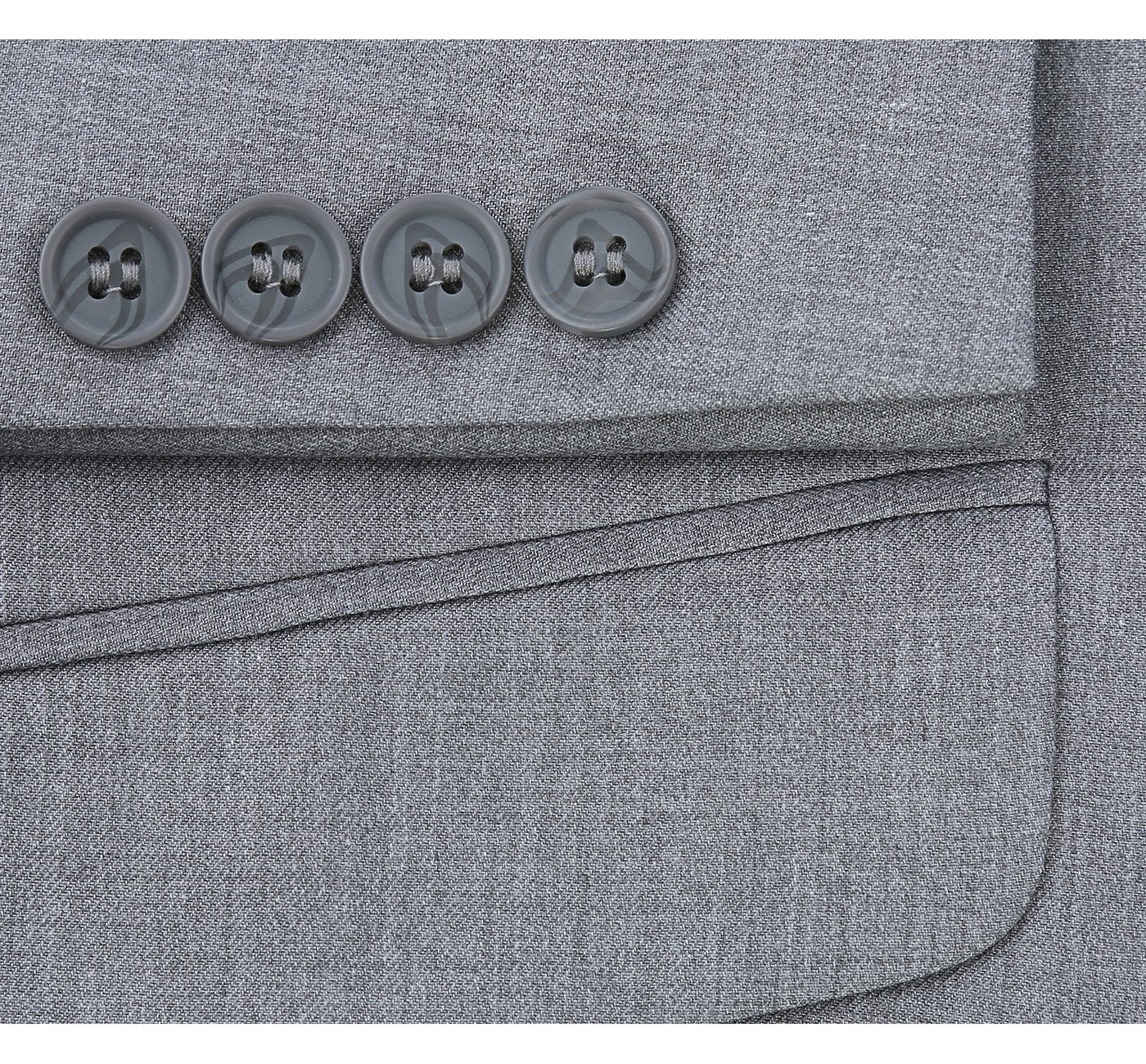 2-Piece Notch Lapel Suit - Light Grey