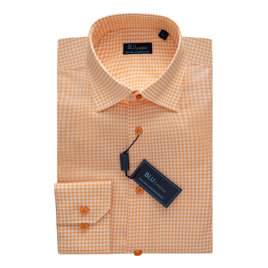 Miami Dress Shirt - Orange Check