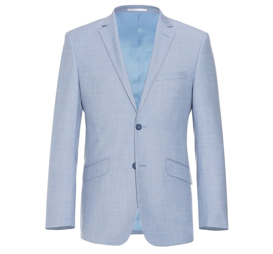 2-Piece Notch Lapel Suit - Light Blue