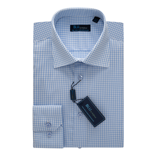 Miami Dress Shirt - Sky Blue Check