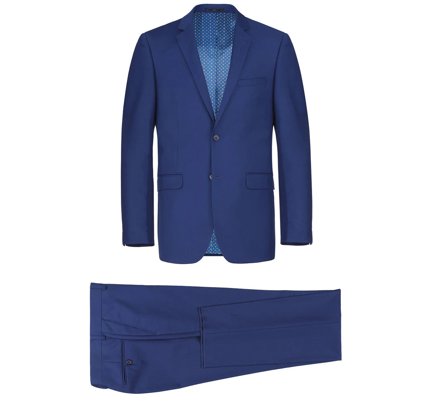 2-Piece Notch Lapel Suit - Royal Blue