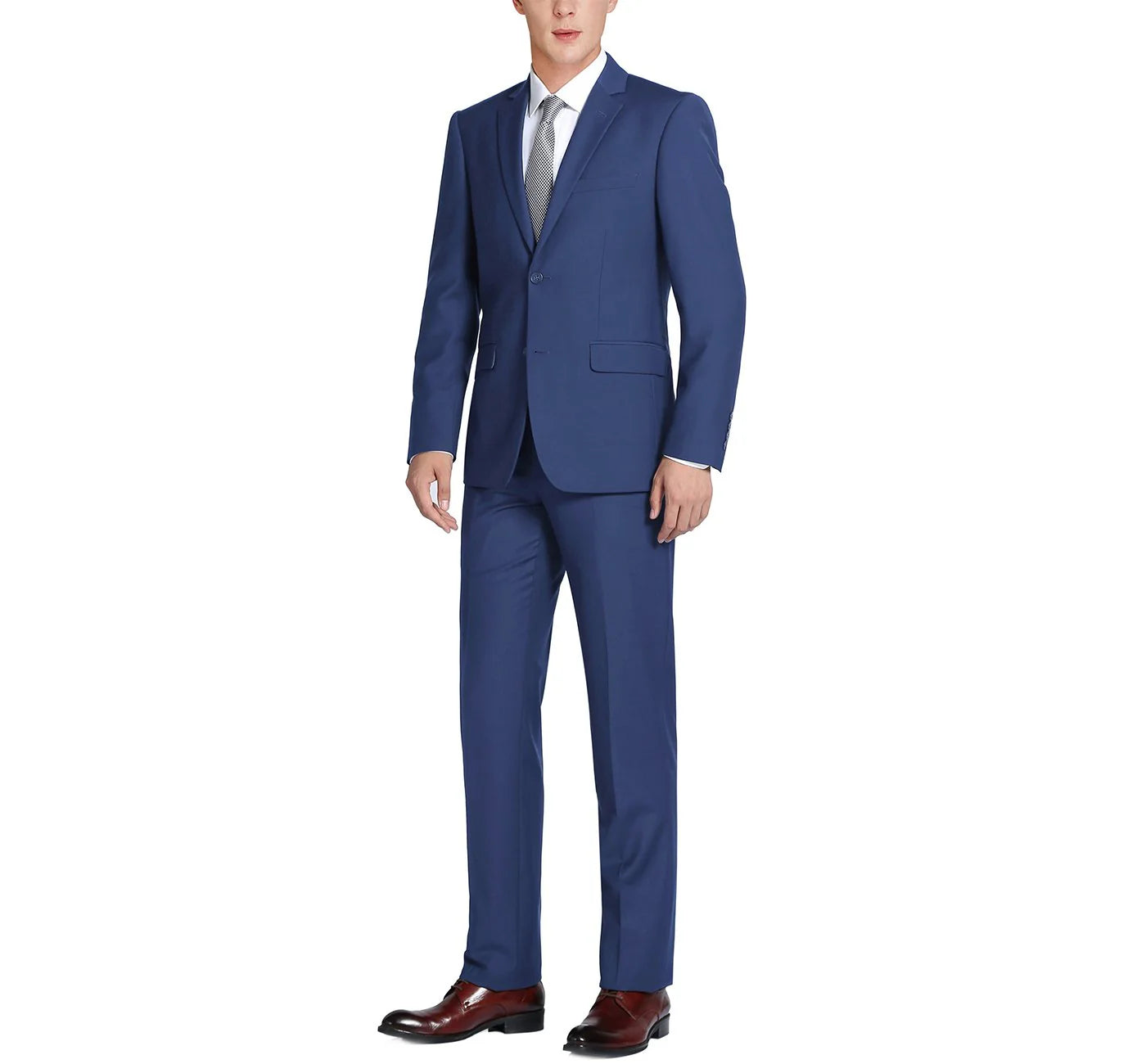 2-Piece Notch Lapel Suit - Royal Blue