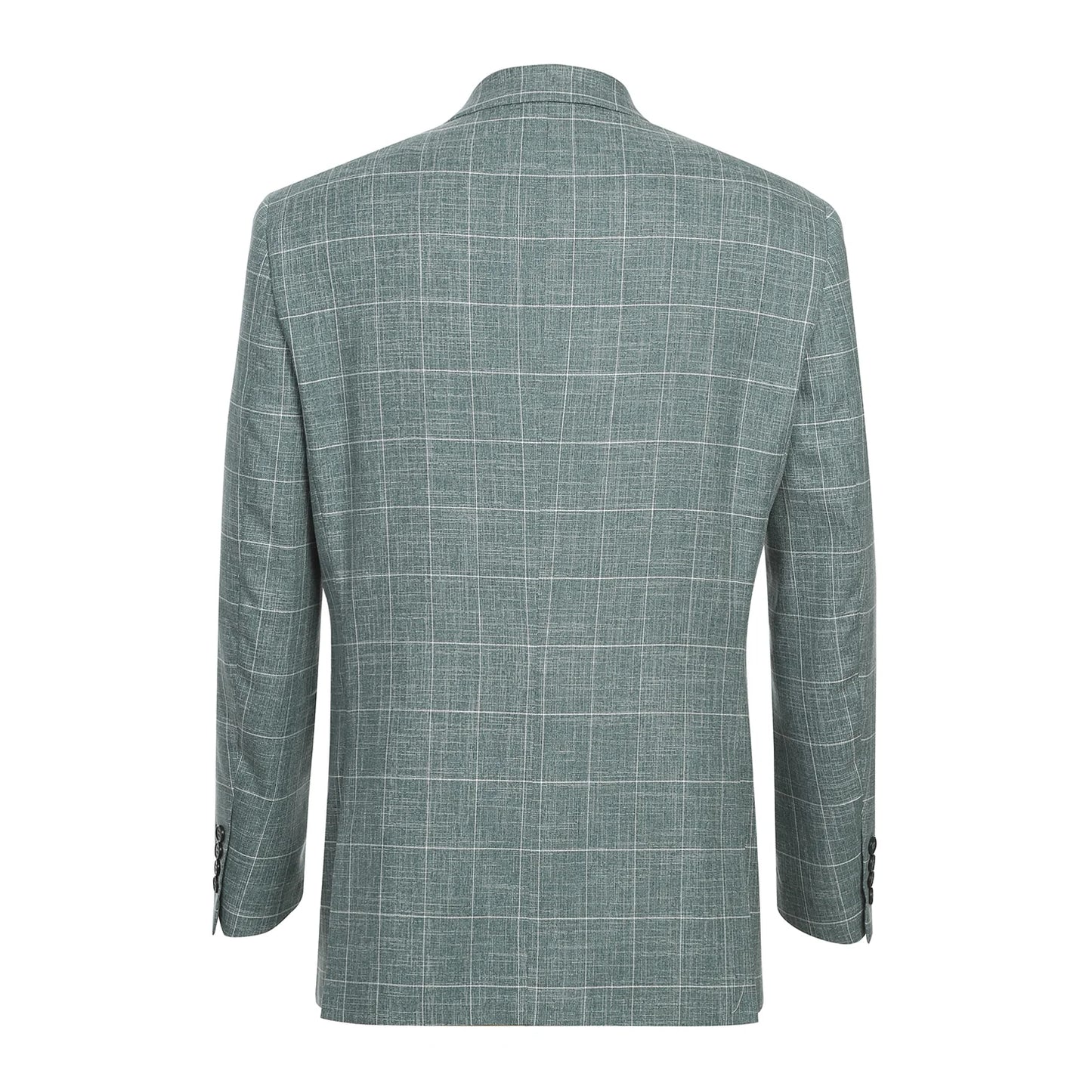 Single Breasted Windowpane Blazer - Turqoise