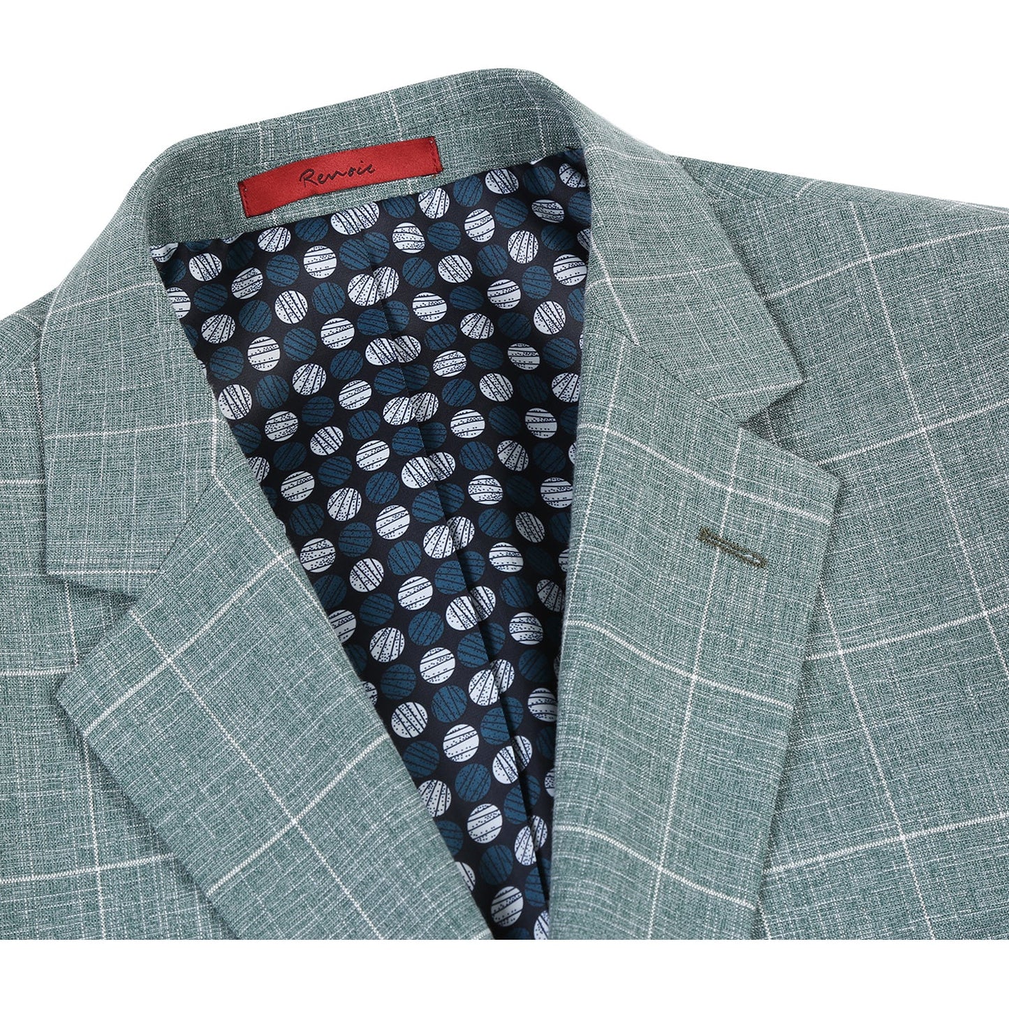 Single Breasted Windowpane Blazer - Turqoise