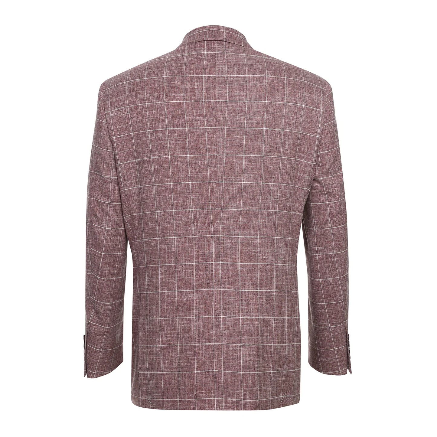 Single Breasted Windowpane Blazer - Wine